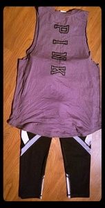 Victoria secret knockout Capri and VS Pink tank to